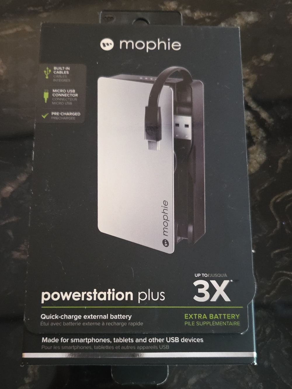 mophie PowerStation Plus External Battery Pack - Black & Silver
